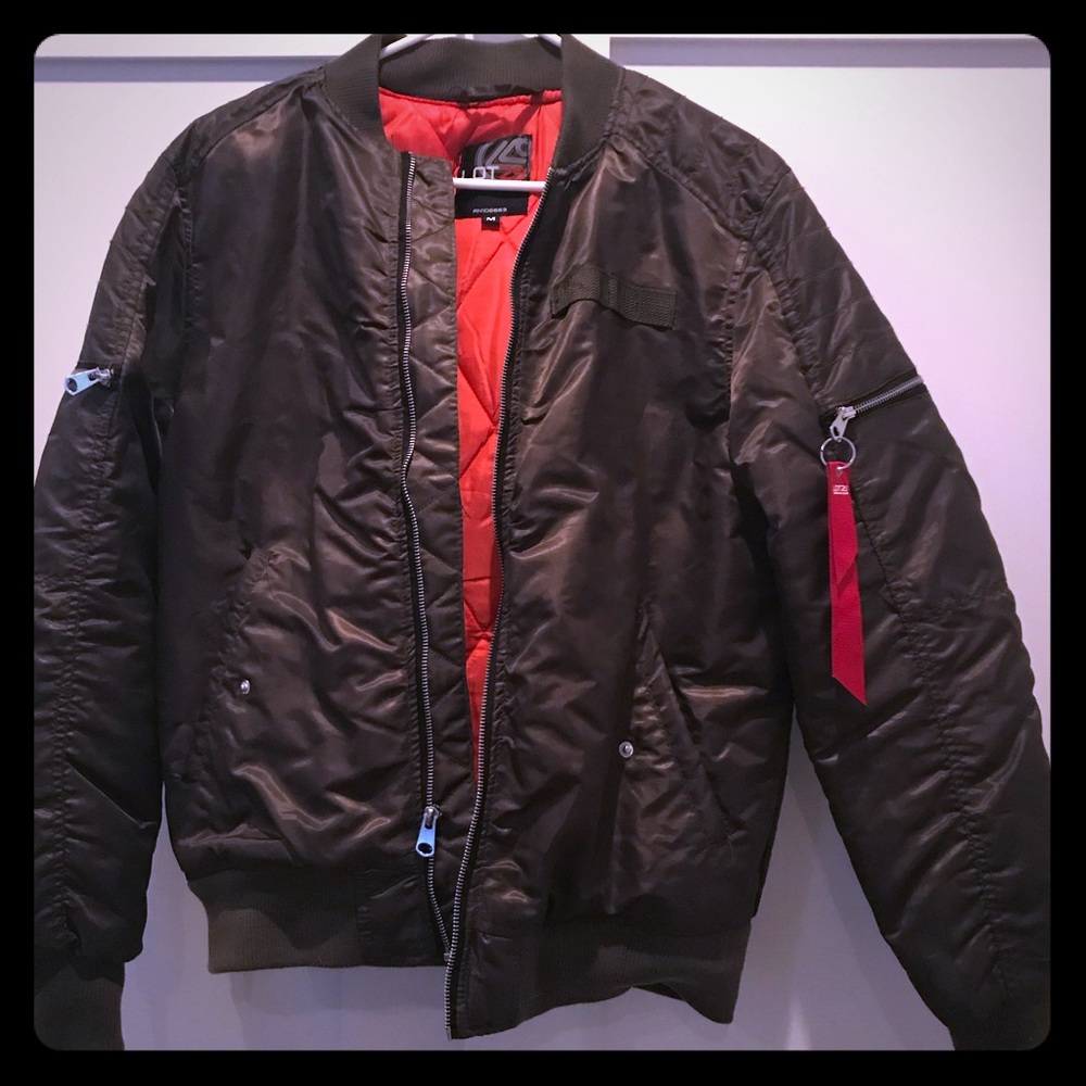 Bomber Jacket Olive Green and Orange